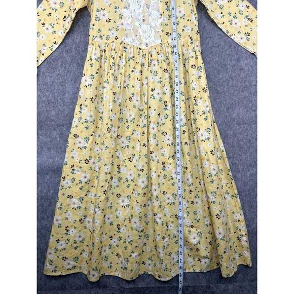Scarlet Darkness Dress Floral Prairie Pioneer Cottagecore Modest Girls Sz 12-13Y - Picture 6 of 10